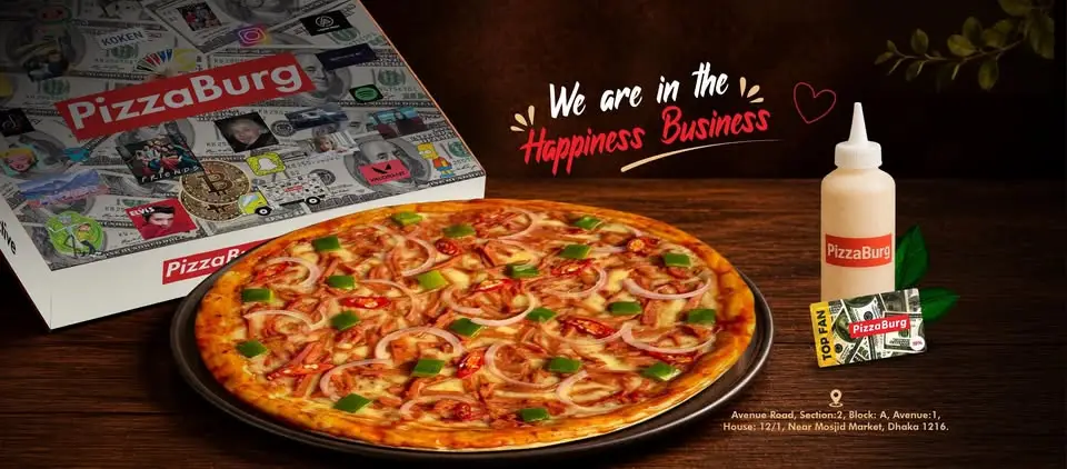 PizzaBurg premium box with pizza